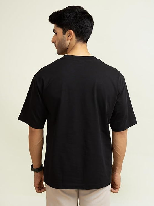 BLACK COTTON OVERSIZED TSHIRT