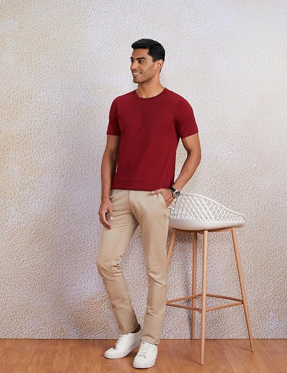 MAROON COTTON REGULAR FIT