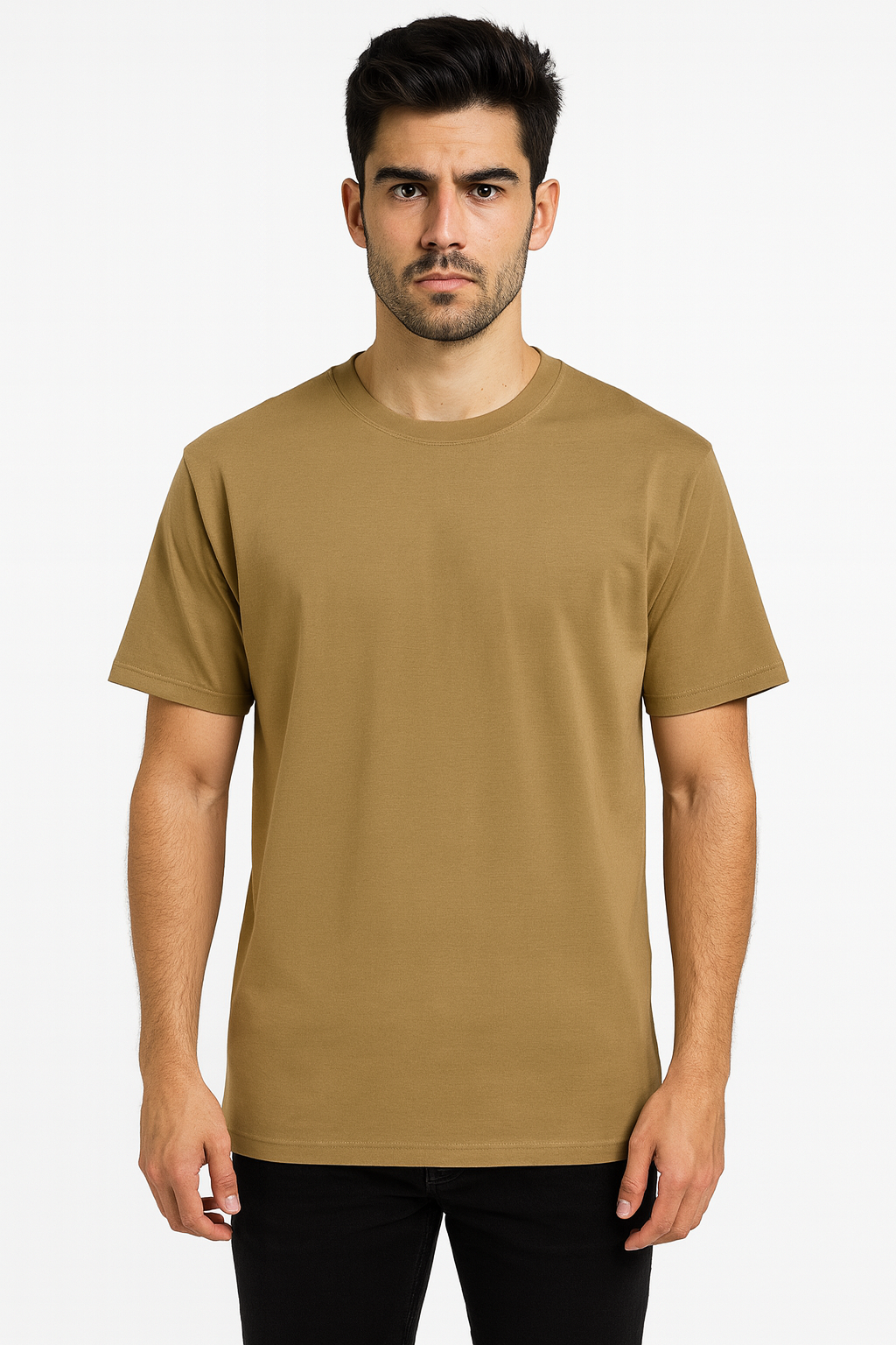 BEIGE COTTON OVERSIZED TSHIRT-220 GSM