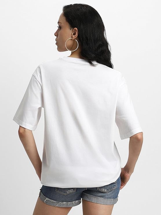 WOMEN WHITE COTTON OVERSIZED TSHIRT