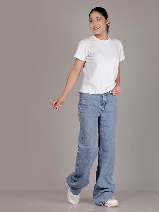 WOMEN WHITE COTTON REGULAR FIT