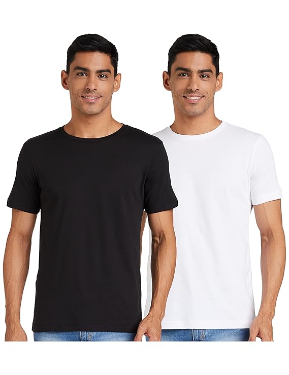 MEN'S COMBO BLACK AND WHITE PLAIN T-SHIRTS