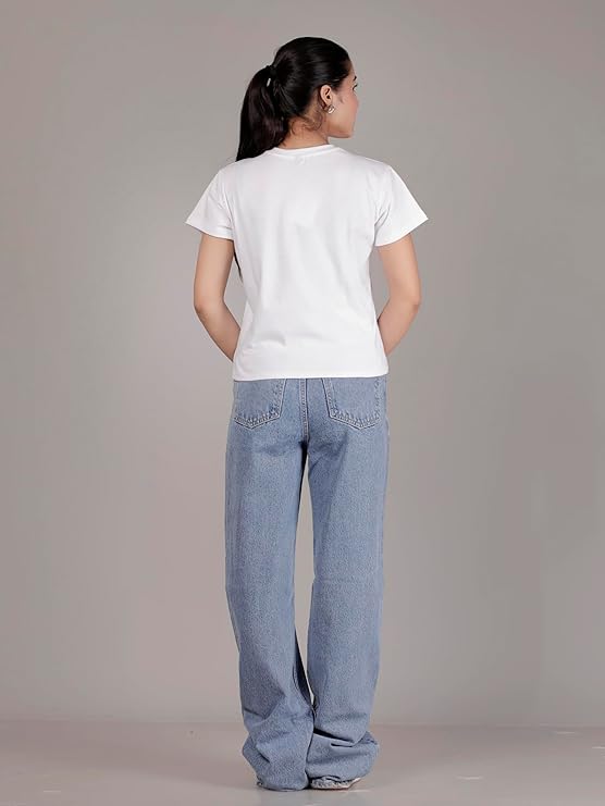 WOMEN WHITE COTTON REGULAR FIT