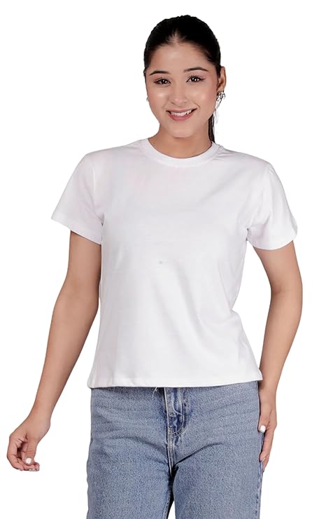 WOMEN WHITE COTTON REGULAR FIT