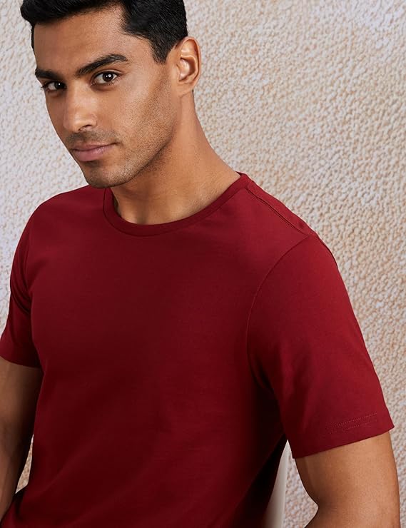 MAROON COTTON REGULAR FIT