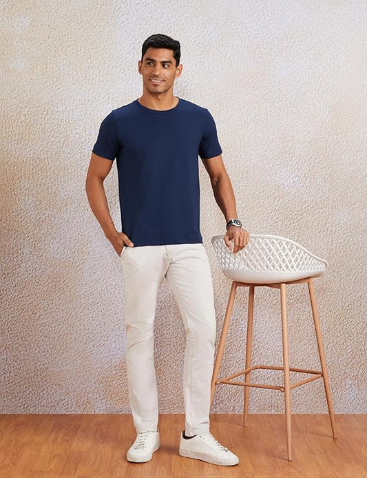 NAVY BLUE COTTON REGULAR FIT