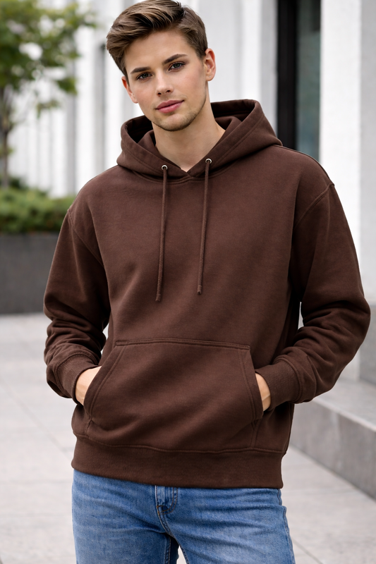 MEN'S COFFEE REGULAR FIT HOODIES -300 GSM
