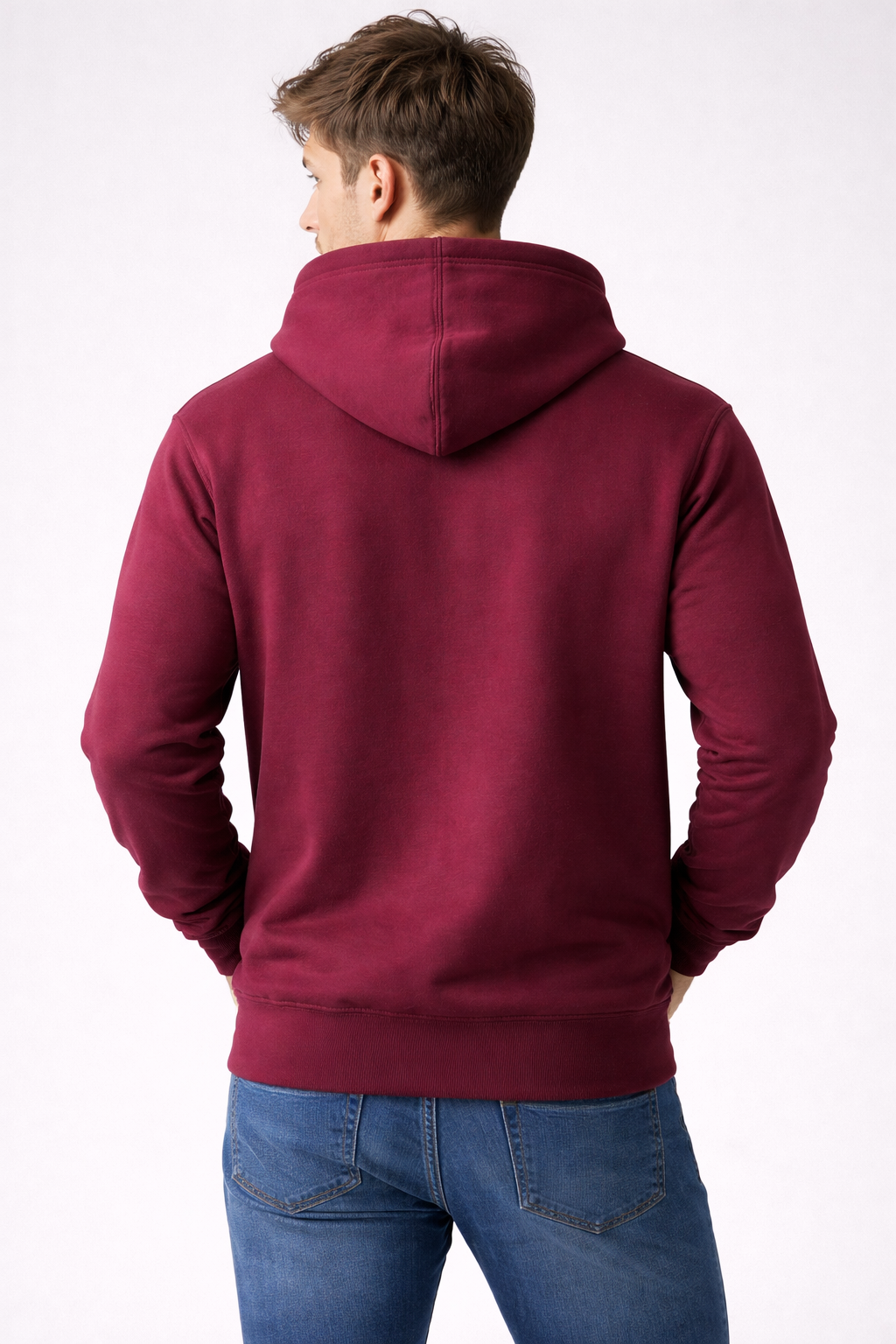 MEN'S MAROON COLOR REGULAR FIT HOODIES -300 GSM