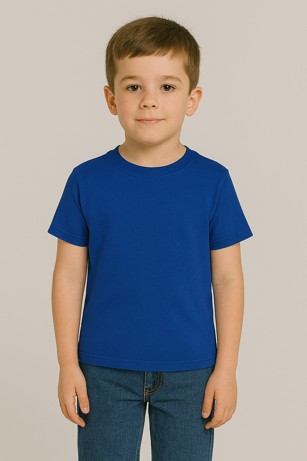 KID'S ROYAL BLUE COTTON HALF SLEEVES T-SHIRT