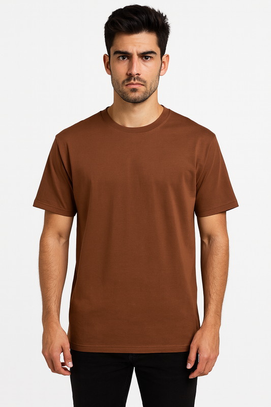 CHOCLATE BROWN COTTON OVERSIZED TSHIRT-220 GSM