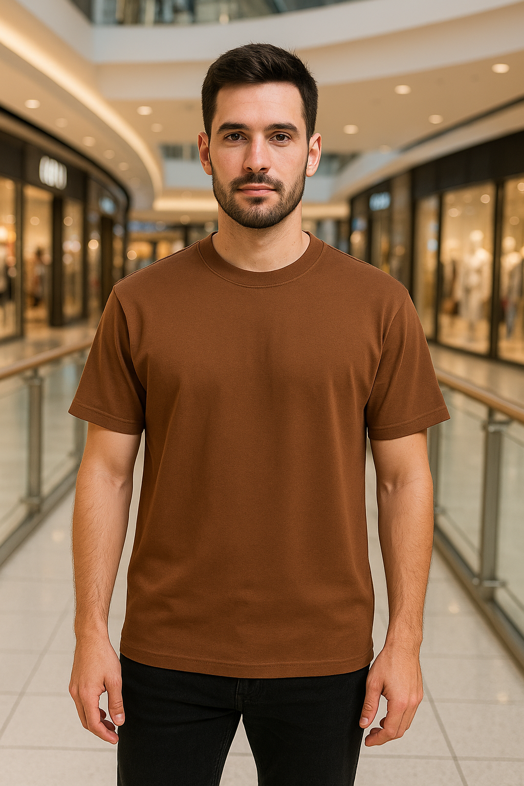 CHOCLATE BROWN COTTON OVERSIZED TSHIRT-220 GSM