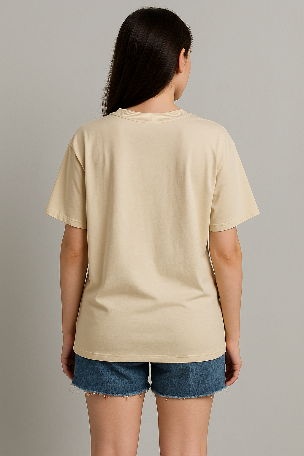 CREAM FRENCH TERRY OVERSIZED TSHIRT -240 GSM