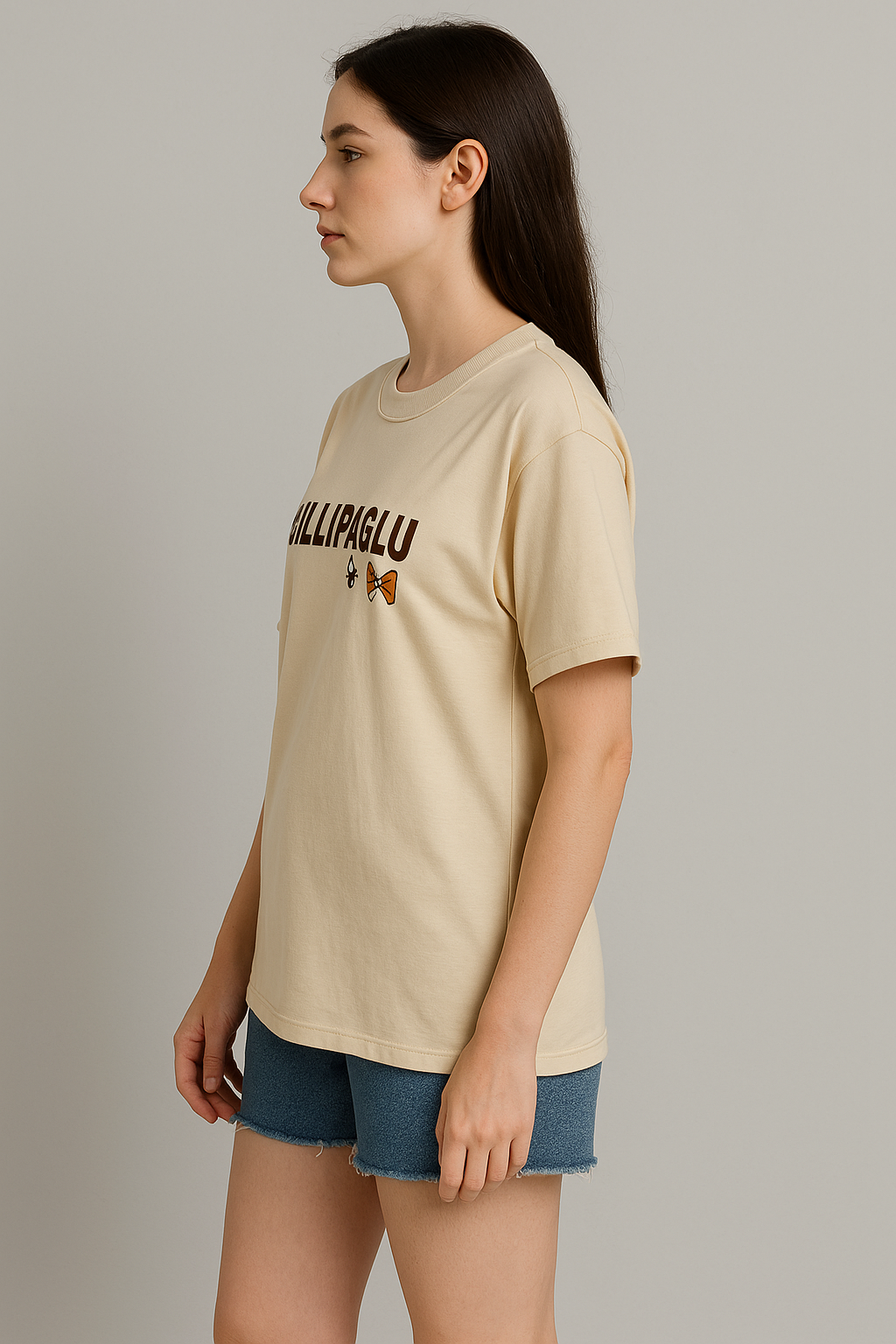 CREAM FRENCH TERRY OVERSIZED TSHIRT -240 GSM