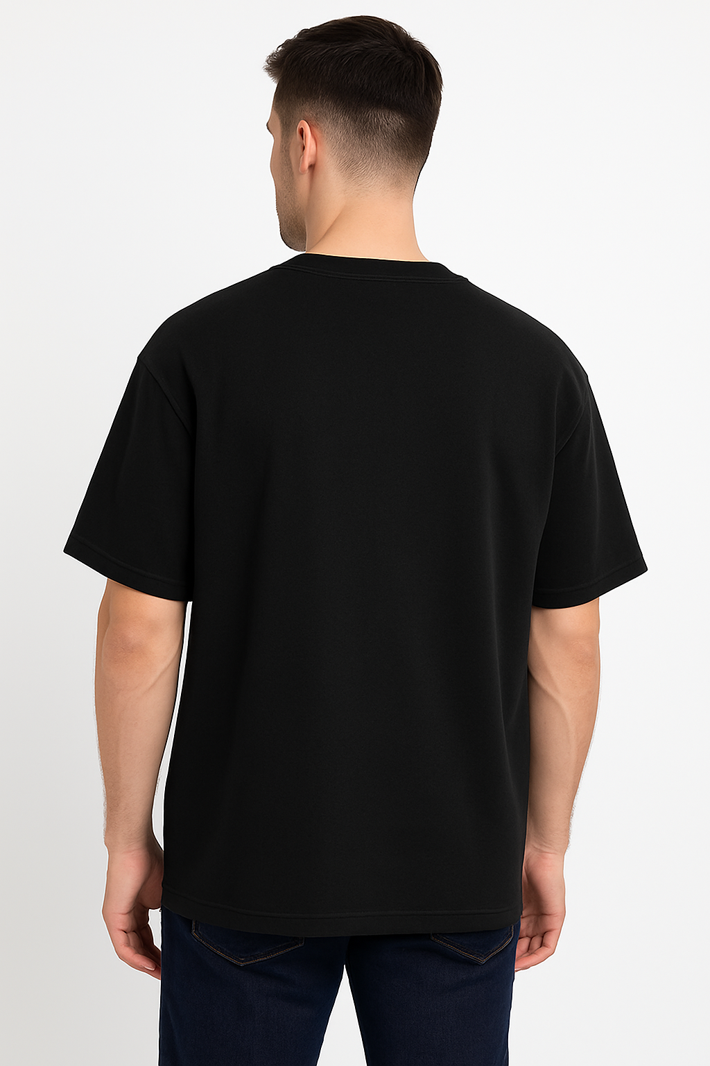 BLACK FRENCH TERRY OVERSIZED TSHIRT