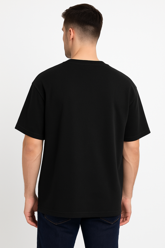 BLACK FRENCH TERRY OVERSIZED TSHIRT