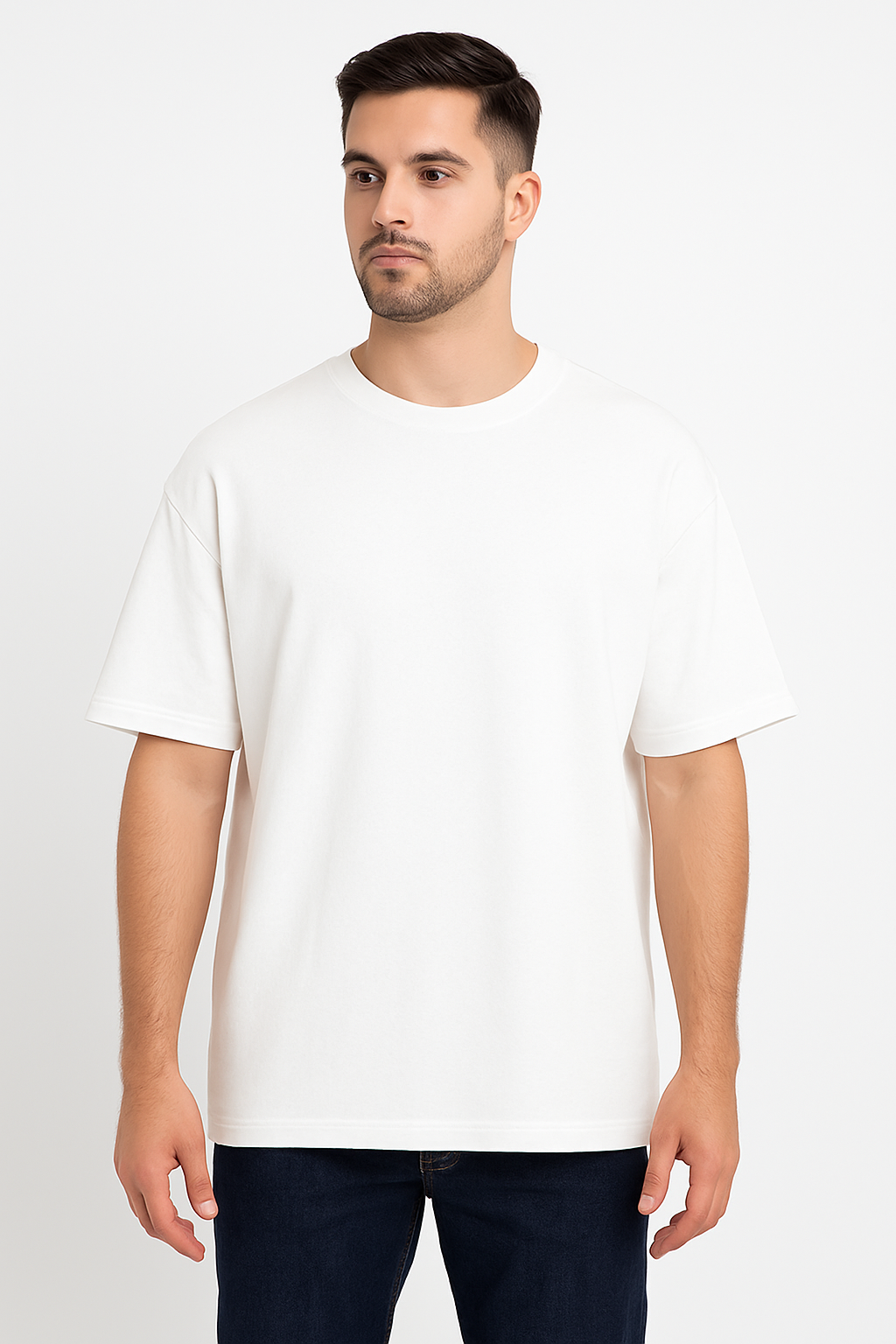 WHITE FRENCH TERRY OVERSIZED TSHIRT