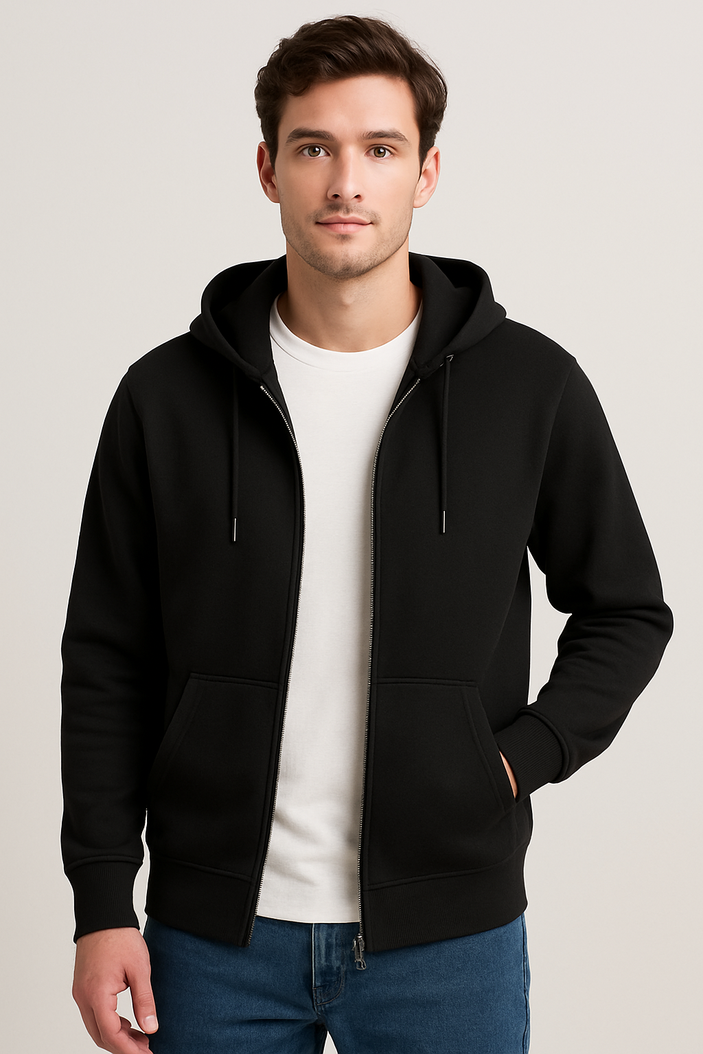 Cotton Printed Zipper Hoodies -350 GSM