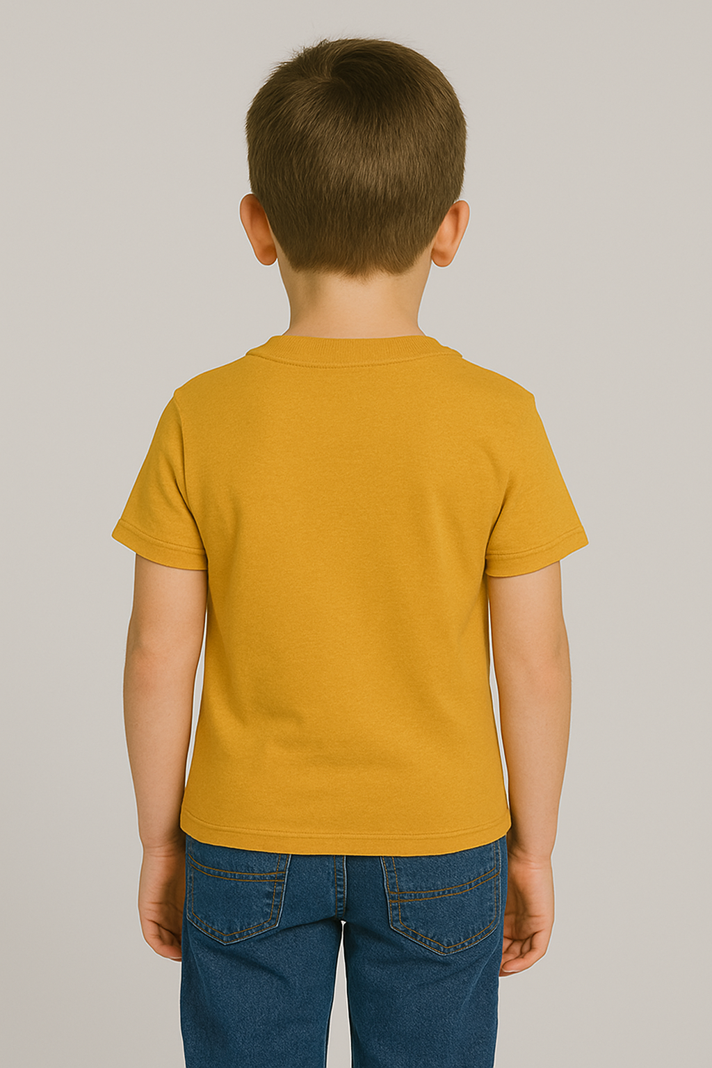 KID'S MUSTARD COTTON HALF SLEEVES T-SHIRT