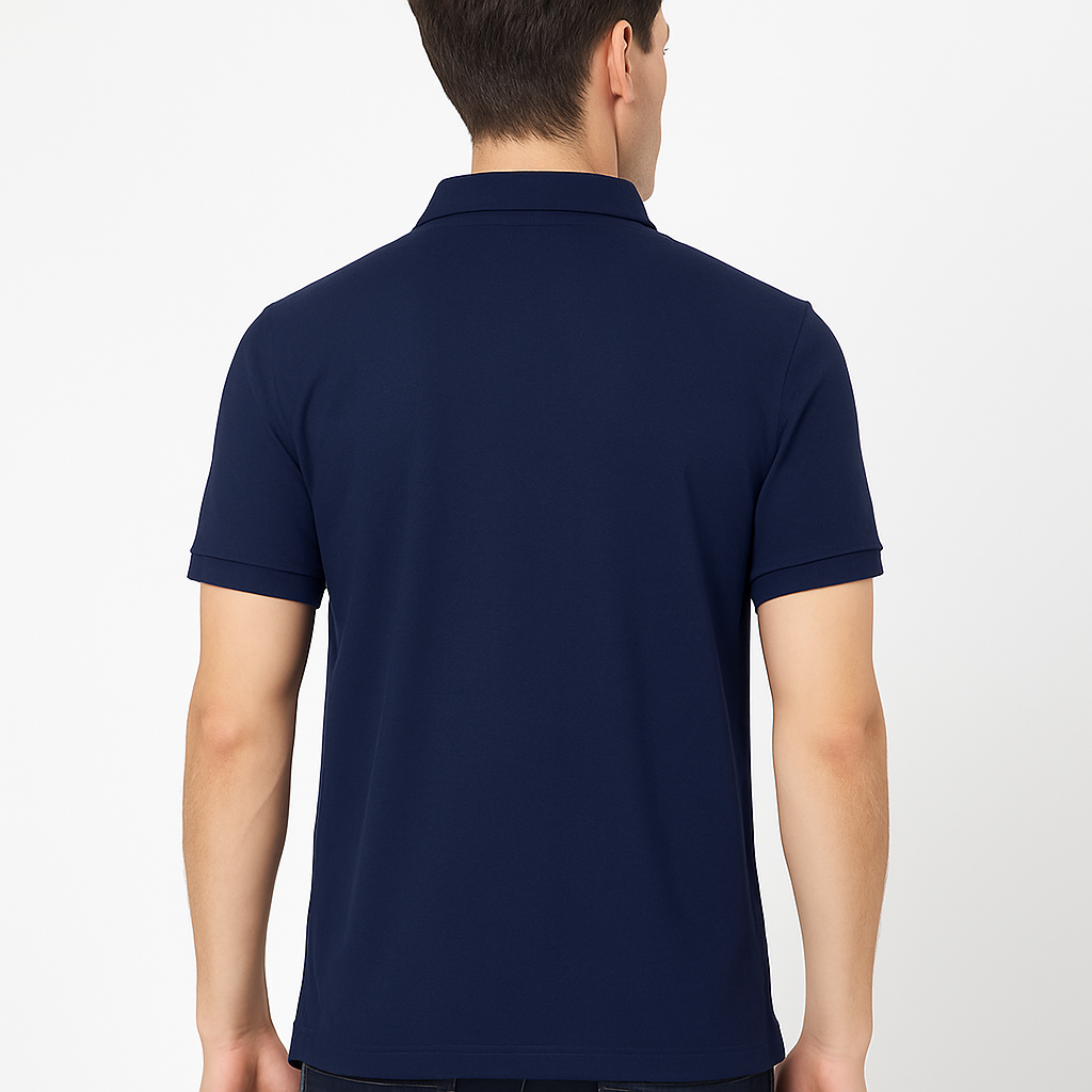 NAVY BLUE COTTON MATTY COLLAR TSHIRT