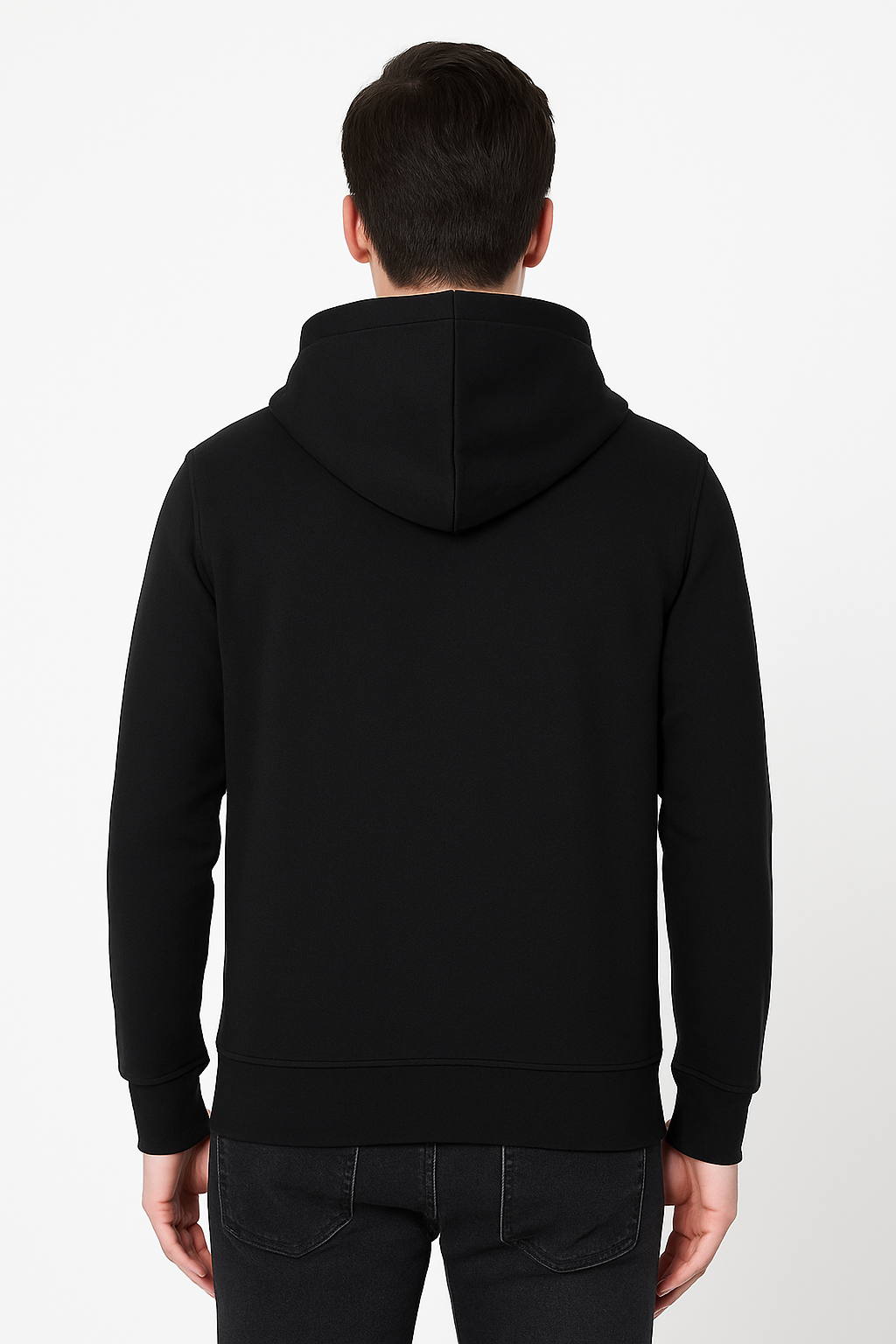 BLACK COTTON ZIPPER HOODIES