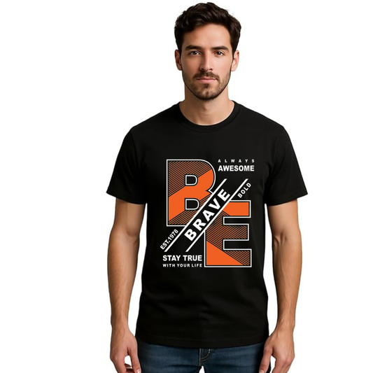 COTTON PRINTED REGULAR FIT TSHIRT-180 GSM